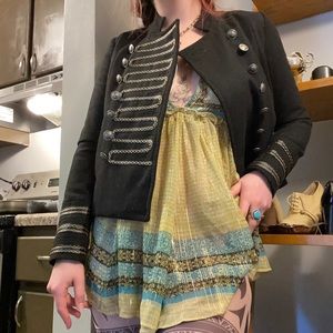 Military western boho goth jacket